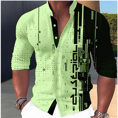 Image of Fashion 3D Printed Collar Shirts Men's Tops Casual Outdoor Party Soft Comfortable Fabric Button Tops-FrenzyAfricanFashion.com