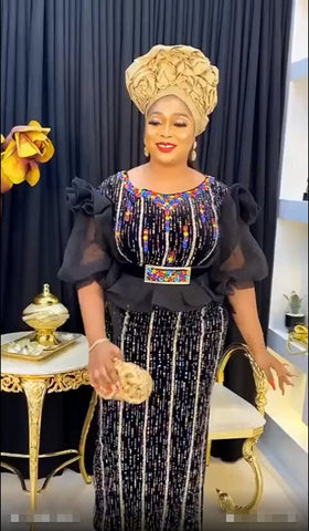 Image of Dashiki Dresses Women Elegant Luxury Velvet Evening Gowns Plus Size Turkey Long Maxi Party Dress-FrenzyAfricanFashion.com