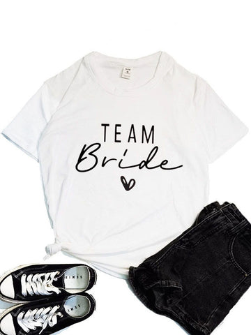Image of Women Team Bride Bachelorette Party Shower Hen Party Bridesmaid T-Shirt 2022 Girls Wedding Female Tops Tees-FrenzyAfricanFashion.com