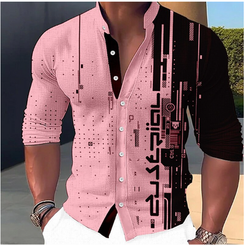 Image of Fashion 3D Printed Collar Shirts Men's Tops Casual Outdoor Party Soft Comfortable Fabric Button Tops-FrenzyAfricanFashion.com