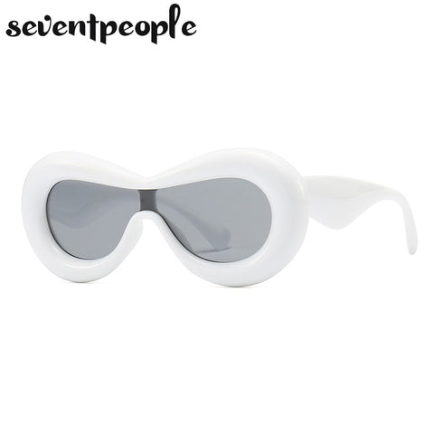 Image of Luxury Designer Mask Sunglasses Women Fashion Cat Eye Sun Glasses for Female New In One-Pieces Sunglass Men Trending Products-FrenzyAfricanFashion.com