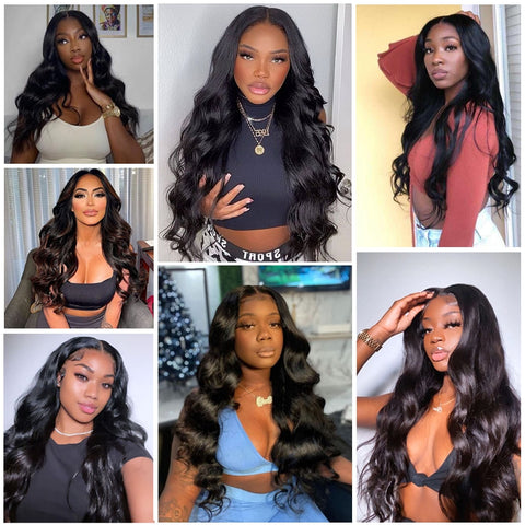 Image of Synthetic Lace Front Wig with Baby Hair 18 Inch Medium Body Wavy-FrenzyAfricanFashion.com