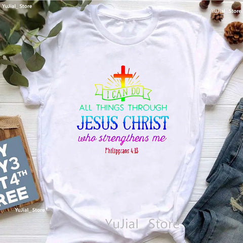 Image of All My Hope Is In Jesus Graphic Print T-Shirt Women-FrenzyAfricanFashion.com