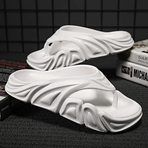 Image of Men Summer Non-slip Flip Flops Outside Beach Slippers Flat Shoes-FrenzyAfricanFashion.com