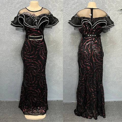 Image of Evening Dresses Women Sequin Bodycon Mermaid Dress-FrenzyAfricanFashion.com