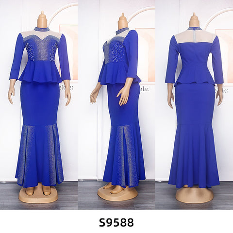 Image of Wedding Outfit Gown Elegant Evening Party Long Maxi Dress-FrenzyAfricanFashion.com