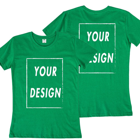 Image of Custom Tshirt Front Back Print Professional Your Own Logo Text Photo Male Personalized Premium Gifts T-shirt EU Size 100% Cotton-FrenzyAfricanFashion.com