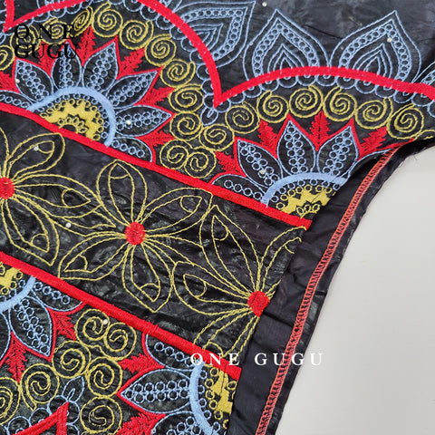 Image of Black Bazin Riche Lace Dress Women Wedding Party Gown Robe-FrenzyAfricanFashion.com