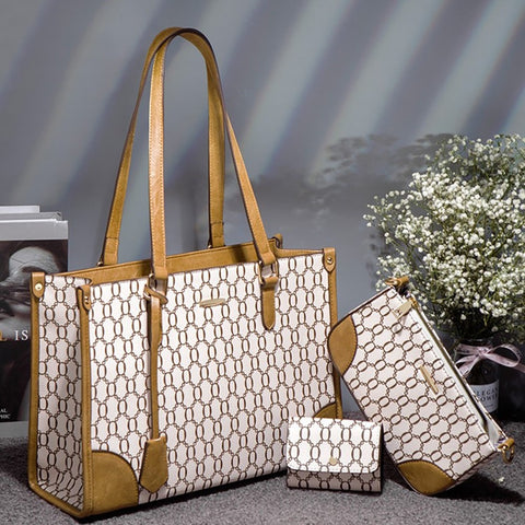 Image of Three Piece Set Handheld Tote Women's Bag One Shoulder-FrenzyAfricanFashion.com