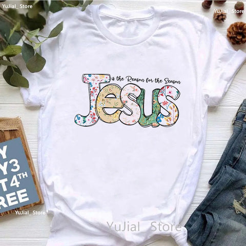 Image of All My Hope Is In Jesus Graphic Print T-Shirt Women-FrenzyAfricanFashion.com