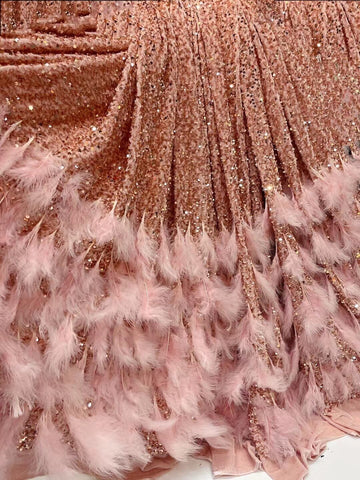 Image of French White Tulle 5 Yards Lace Fabric Fluffy Feather Voile Lace-FrenzyAfricanFashion.com