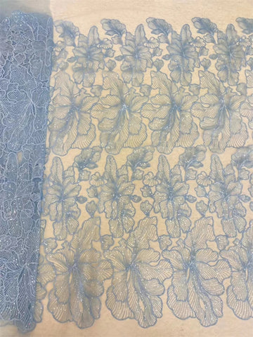 Image of 5 Yards African Sequins Lace Fabric-FrenzyAfricanFashion.com