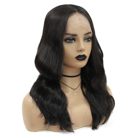 Image of Synthetic Lace Front Wig with Baby Hair 18 Inch Medium Body Wavy-FrenzyAfricanFashion.com