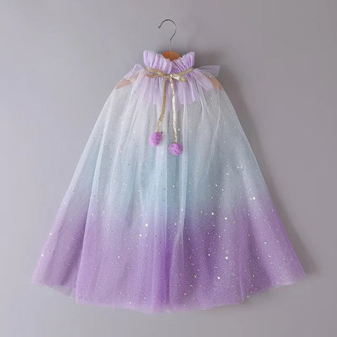 Image of Girls Little Mermaid Cloak Children Cloak Kids Shiny Bright Party Costume Girl Dress up-FrenzyAfricanFashion.com