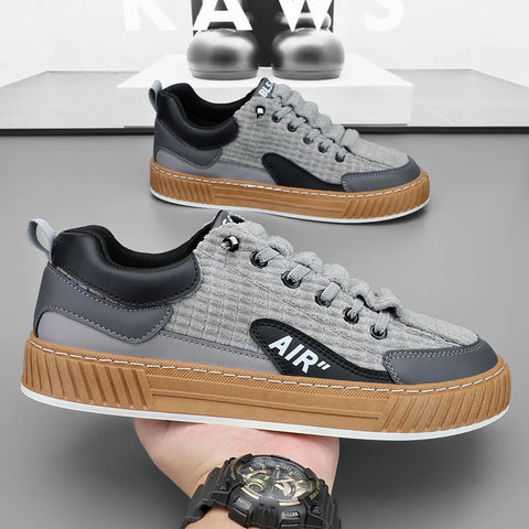 Image of Youth Trendy Board Shoes Corduroy Student Sports Shoes Outdoor Sneakers Male Footwear-FrenzyAfricanFashion.com