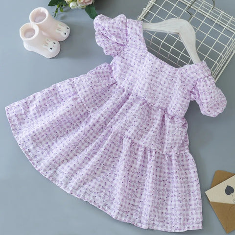 Image of Summer Toddler Dresses Baby Girl Clothes Cute Flowers Print Princess Dress-FrenzyAfricanFashion.com