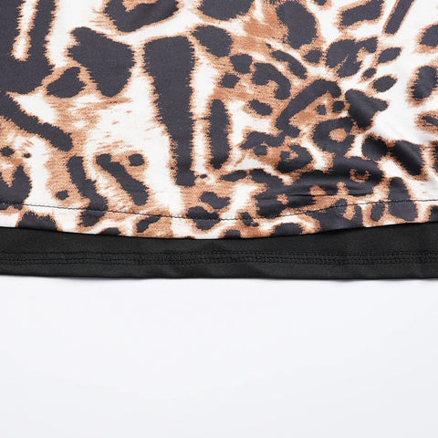 Image of African Leopard Print Dress Women Dashiki Ankara Africa Clothing 2024 Summer Muslim Fashion Evening Gown Plus Size Party Dresses-FrenzyAfricanFashion.com