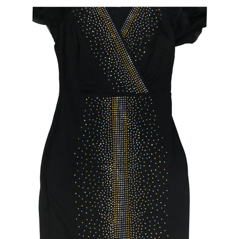 Image of 2023 Women Luxury Diamonds Hot Drill Wrap V-neck Puff Short Sleeve Bodycon Midi Maxi Dress Sexy Night Club Birthday Vestidos-FrenzyAfricanFashion.com