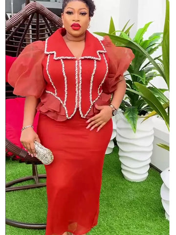 Image of Tops And Skirts Suits Plus Size Dresses-FrenzyAfricanFashion.com