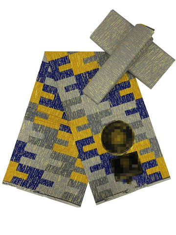 Image of Blue kente Wax Print Fuchsia Fabric Dress Craft DIY Cotton Nananom-FrenzyAfricanFashion.com