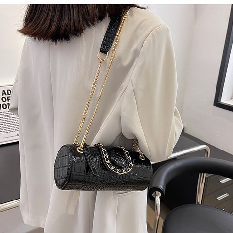 Image of Tote Barrel PU Leather Women Handbag Shoulder Messenger Bag-FrenzyAfricanFashion.com