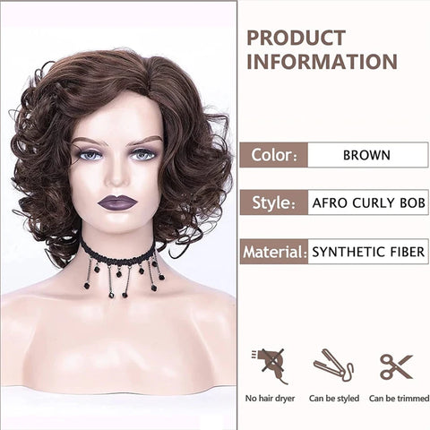 Image of HAIRJOY Synthetic Hair Short Burgundy Curly Wigs for Women Ombre Wine Red Short Wig-FrenzyAfricanFashion.com