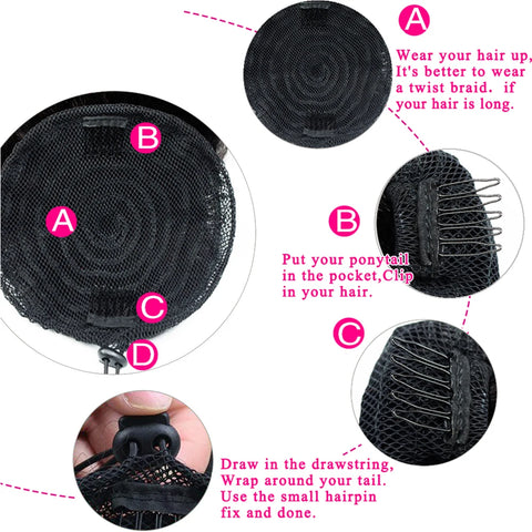 Image of Afro Kinky Curly Drawstring Ponytail Human Hair Clip In Extensions Pony Tail Brazilian Hair-FrenzyAfricanFashion.com