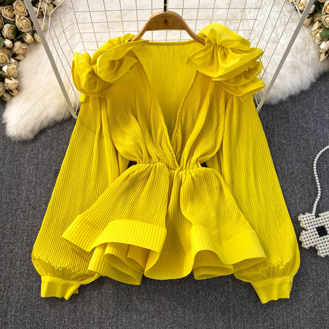 Image of Women Elegant Long Sleeve Shirt-FrenzyAfricanFashion.com