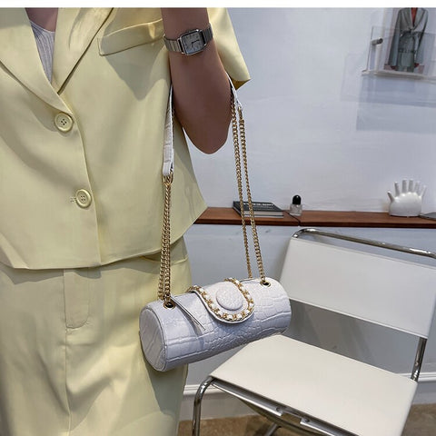 Image of Tote Barrel PU Leather Women Handbag Shoulder Messenger Bag-FrenzyAfricanFashion.com