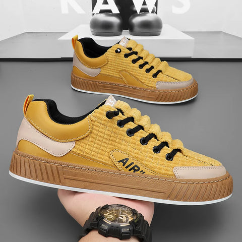 Image of Youth Trendy Board Shoes Corduroy Student Sports Shoes Outdoor Sneakers Male Footwear-FrenzyAfricanFashion.com