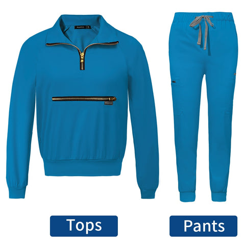 Image of Scrubs Set Uniform Long Sleeved Medical Hospital Veterinary Nurse Uniforms-FrenzyAfricanFashion.com