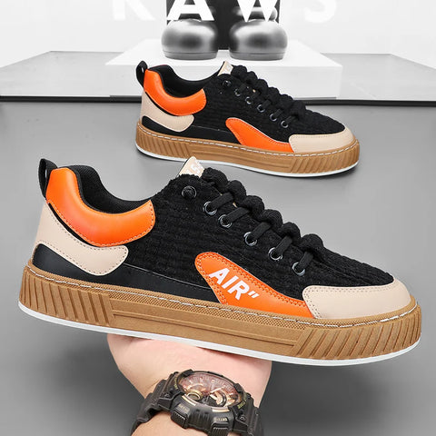 Image of Youth Trendy Board Shoes Corduroy Student Sports Shoes Outdoor Sneakers Male Footwear-FrenzyAfricanFashion.com