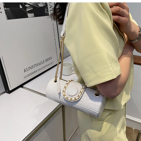 Image of Tote Barrel PU Leather Women Handbag Shoulder Messenger Bag-FrenzyAfricanFashion.com