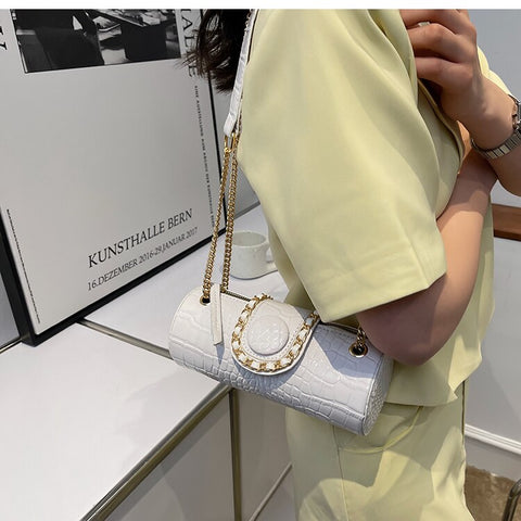 Image of Tote Barrel PU Leather Women Handbag Shoulder Messenger Bag-FrenzyAfricanFashion.com