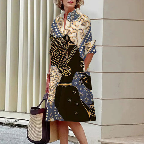 Image of Sexy Shirt Summer Dress Loose Fashion Lapel-FrenzyAfricanFashion.com