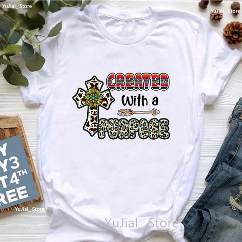 Image of All My Hope Is In Jesus Graphic Print T-Shirt Women-FrenzyAfricanFashion.com