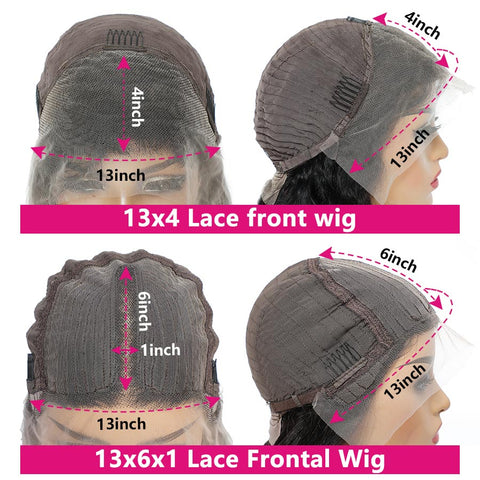 Image of Lace Front Wig 13x4 HD Transparent Lace Frontal Human Hair Wigs-FrenzyAfricanFashion.com
