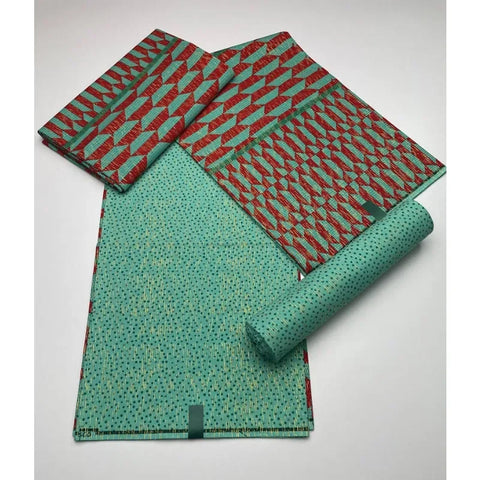 Image of Blue kente Wax Print Fuchsia Fabric Dress Craft DIY Cotton Nananom-FrenzyAfricanFashion.com