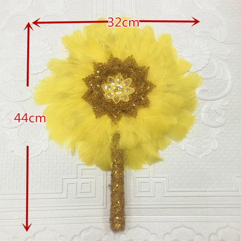 Image of African HandFan Dance Marriage Wedding Nigerian Feathers Fan-FrenzyAfricanFashion.com