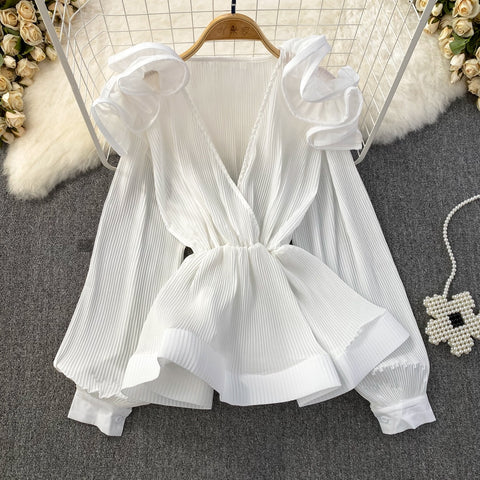 Image of Women Elegant Long Sleeve Shirt-FrenzyAfricanFashion.com