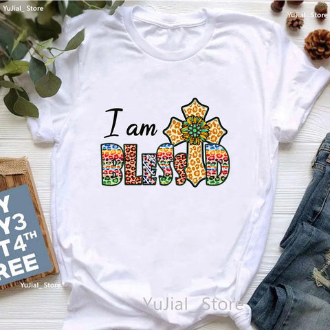 Image of All My Hope Is In Jesus Graphic Print T-Shirt Women-FrenzyAfricanFashion.com