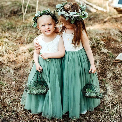 Image of Flower Girl Dress Baby Kids Summer Princess Party Lace Wedding Birthday Dresses-FrenzyAfricanFashion.com