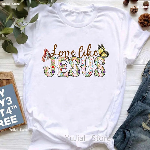 Image of All My Hope Is In Jesus Graphic Print T-Shirt Women-FrenzyAfricanFashion.com