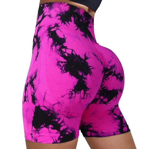 Image of Tie dye Seamless Fitness Shorts Women-FrenzyAfricanFashion.com