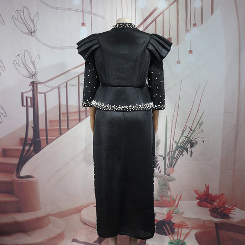 Image of 2024 african dresses for woman suit luxury women's elegant dress Mesh fabric women's clothing from turkey-FrenzyAfricanFashion.com