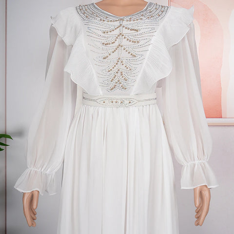 Image of African Plus Size Wedding Party Dresses Women Long Sleeve Dress Dashiki Ankara Evening Gowns Turkey Muslim Maxi Africa Clothing-FrenzyAfricanFashion.com