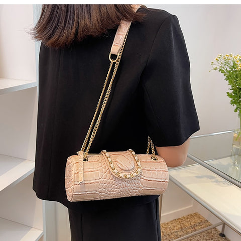 Image of Tote Barrel PU Leather Women Handbag Shoulder Messenger Bag-FrenzyAfricanFashion.com