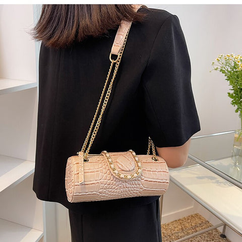 Image of Tote Barrel PU Leather Women Handbag Shoulder Messenger Bag-FrenzyAfricanFashion.com