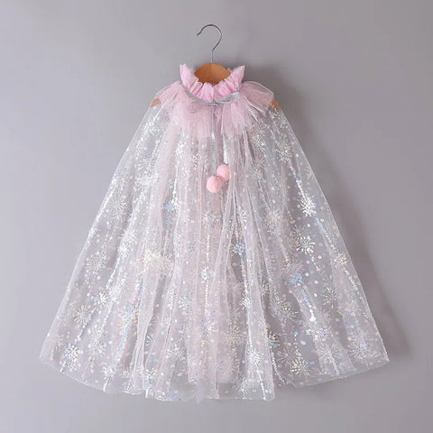 Image of Girls Little Mermaid Cloak Children Cloak Kids Shiny Bright Party Costume Girl Dress up-FrenzyAfricanFashion.com