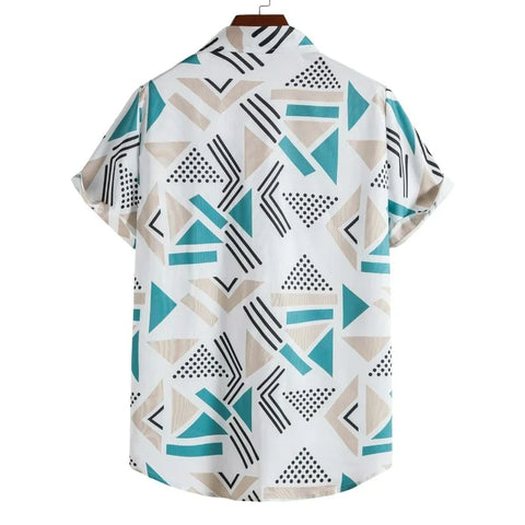 Image of Hawaiian Shirt 2022 Summer New Men's Shirts Casual Fashion Trend Lapel Printed Short Sleeve Shirts Camisas Para Hombre-FrenzyAfricanFashion.com